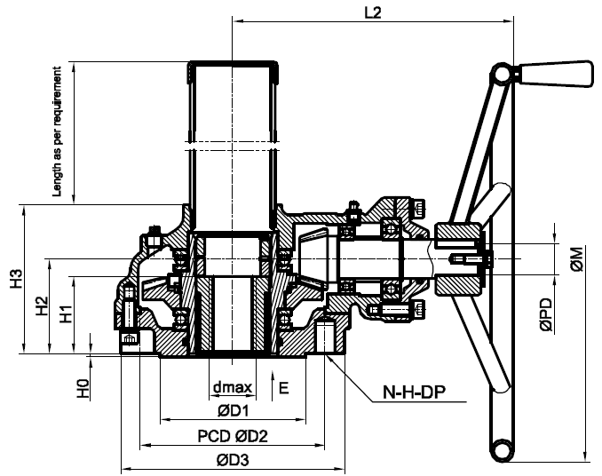 RD-V series bevel gear box